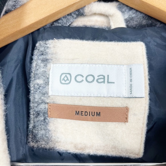 Coal Sheila Cream Plaid Shacket Size Medium - Picture 5 of 8